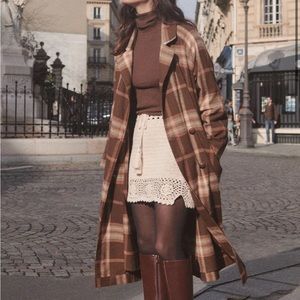 Spell Plaid Trench Coat